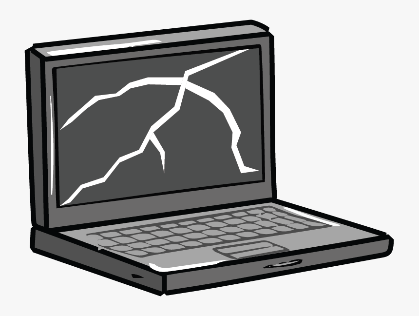 Broken Laptop Screen Cartoon, HD Png Download, Free Download