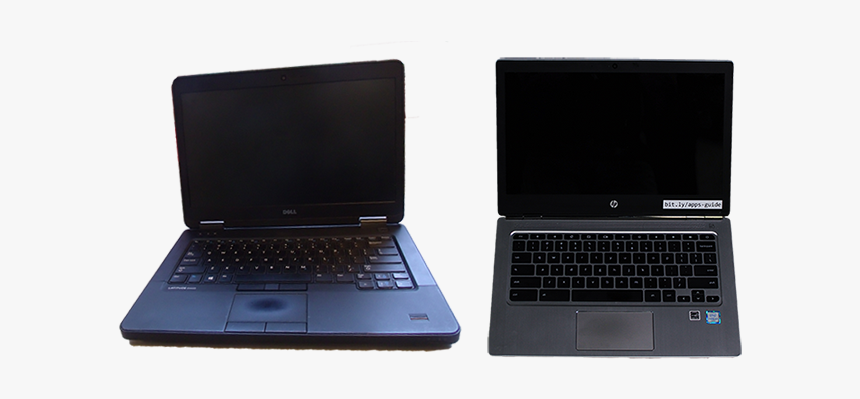 Two Laptops, One Dell Latitude And One Hp Chromebook - Netbook, HD Png Download, Free Download