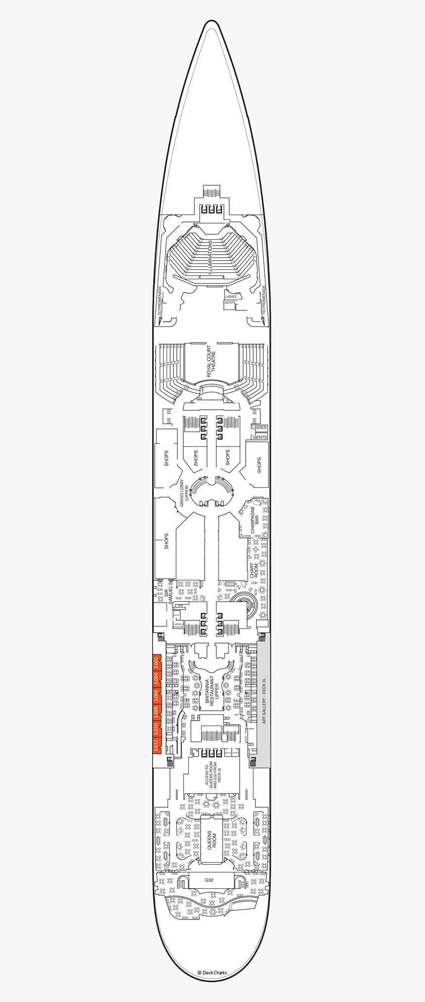 Queen Mary 2 Deckplan, HD Png Download, Free Download