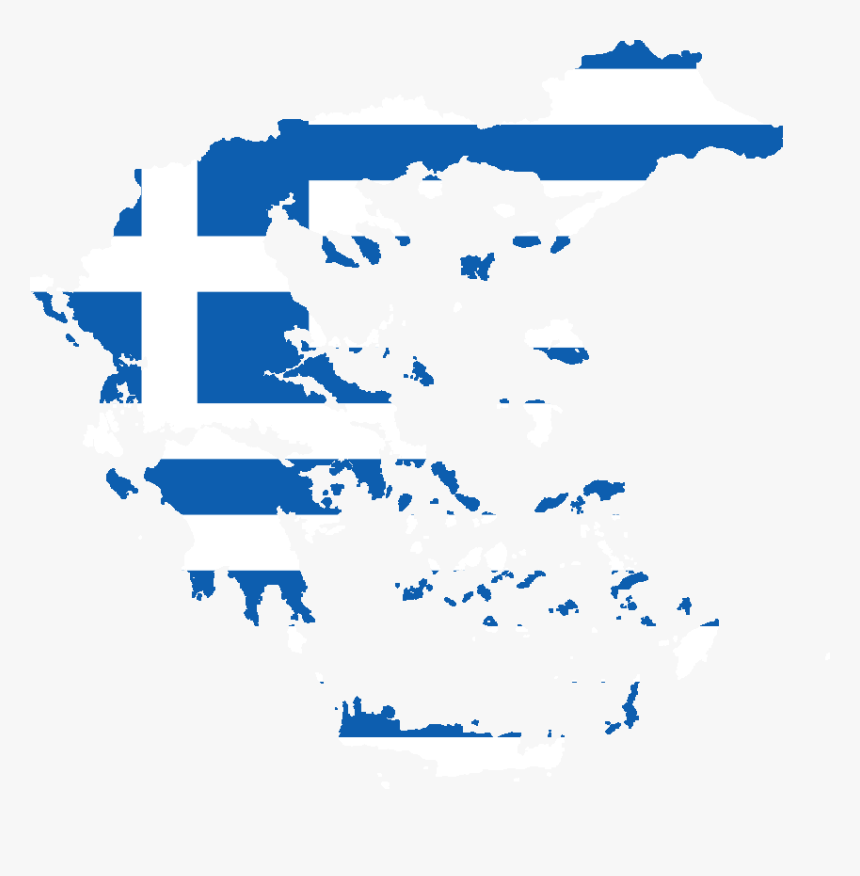 Flag Map Of Greece - Greece Vector Map Flag, HD Png Download, Free Download