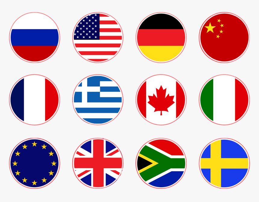 Flags, Russia, Usa, Germany, China, France, Greece - Flag Of English Speaking Countries, HD Png Download, Free Download