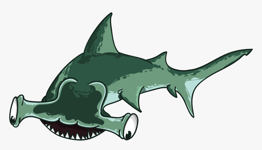 Shark, Fish, Hammer, Predator, Teeth, Mouth, Sea - Cartoon Shark Hammer, HD Png Download, Free Download