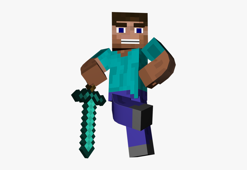 Minecraft Steve With Sword, HD Png Download, Free Download