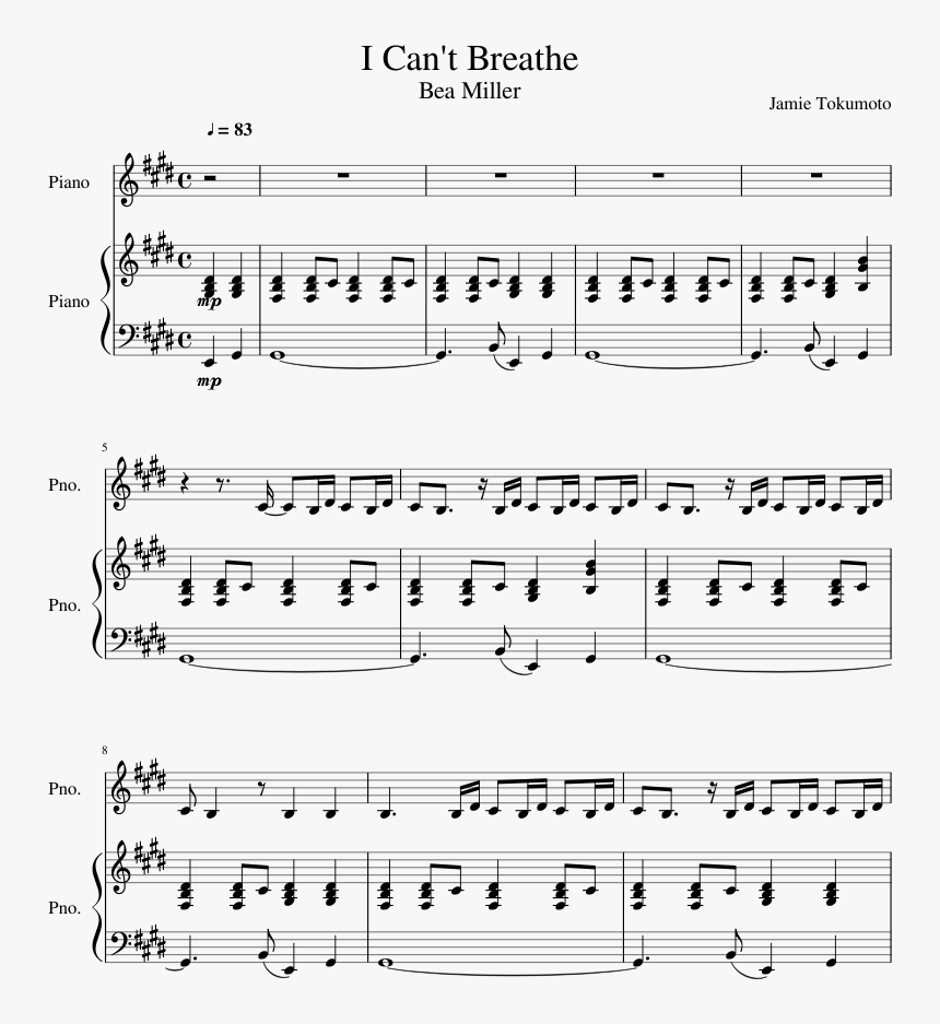 Can T Breathe Bea Miller Piano, HD Png Download, Free Download