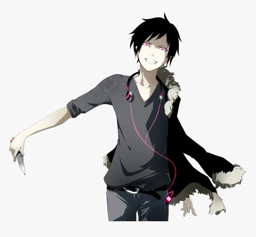 Black Hair Pink Eyes Anime Boy, HD Png Download, Free Download