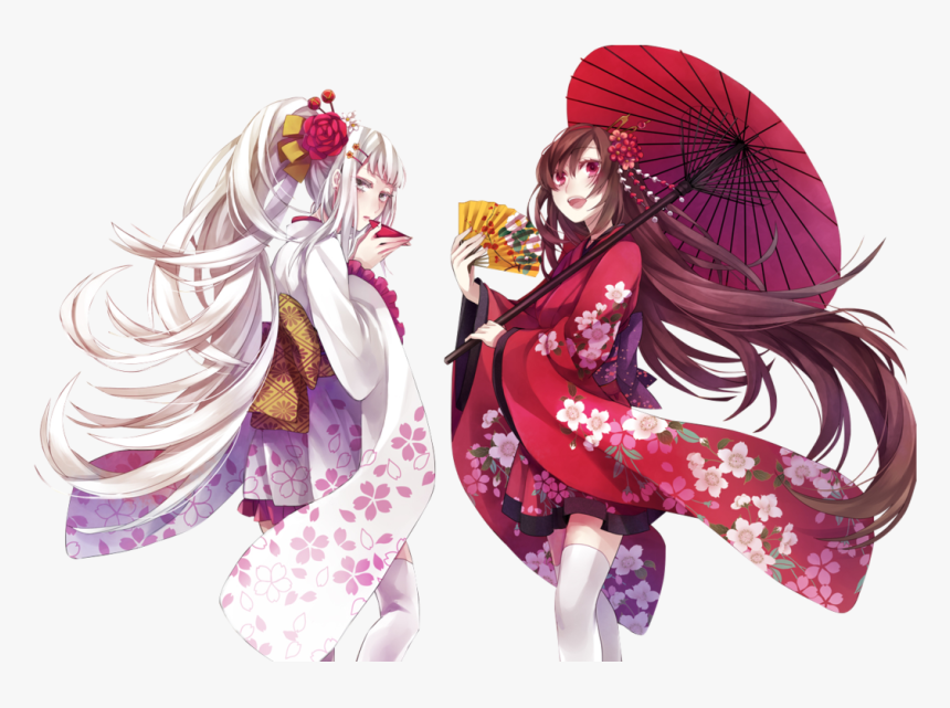 Japanese Anime Girls - Anime Girl Kimono Render, HD Png Download, Free Download