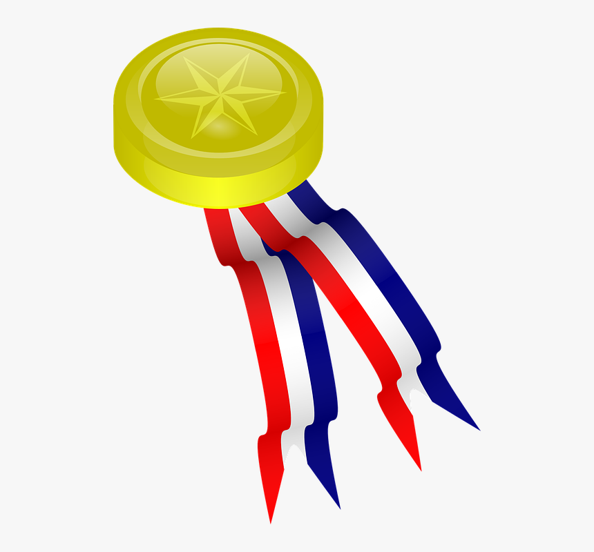 Medal, Ribbon, Award, First, Place, Red, White, Blue - Medals And Ribbons For Recognition, HD Png Download, Free Download