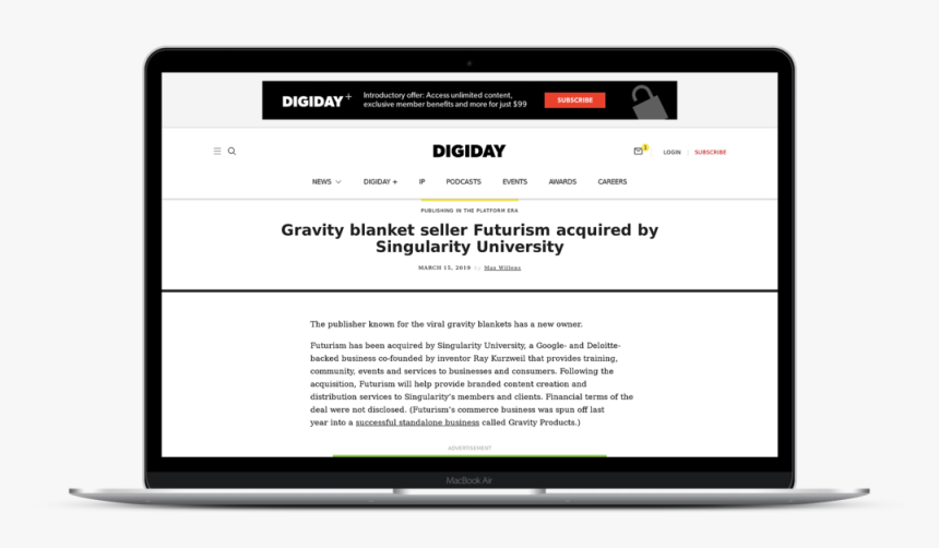 Digiday Gravity Futurism, HD Png Download, Free Download