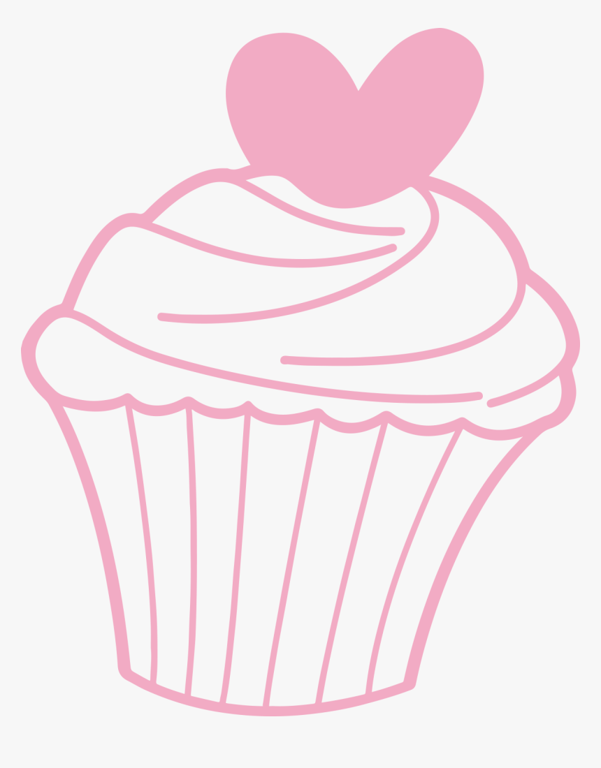 Pink,baking Decorating,cake Decorating Supply,baked - Outline Cup Cakes Clip Art, HD Png Download, Free Download