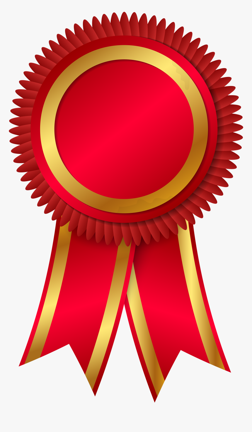 Golden Ribbon Rosette Award Cup Png Image High Quality - Award Ribbon Clipart Png, Transparent Png, Free Download