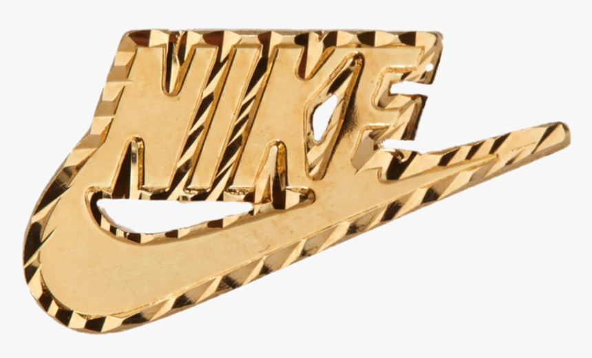 gold nike swoosh pin