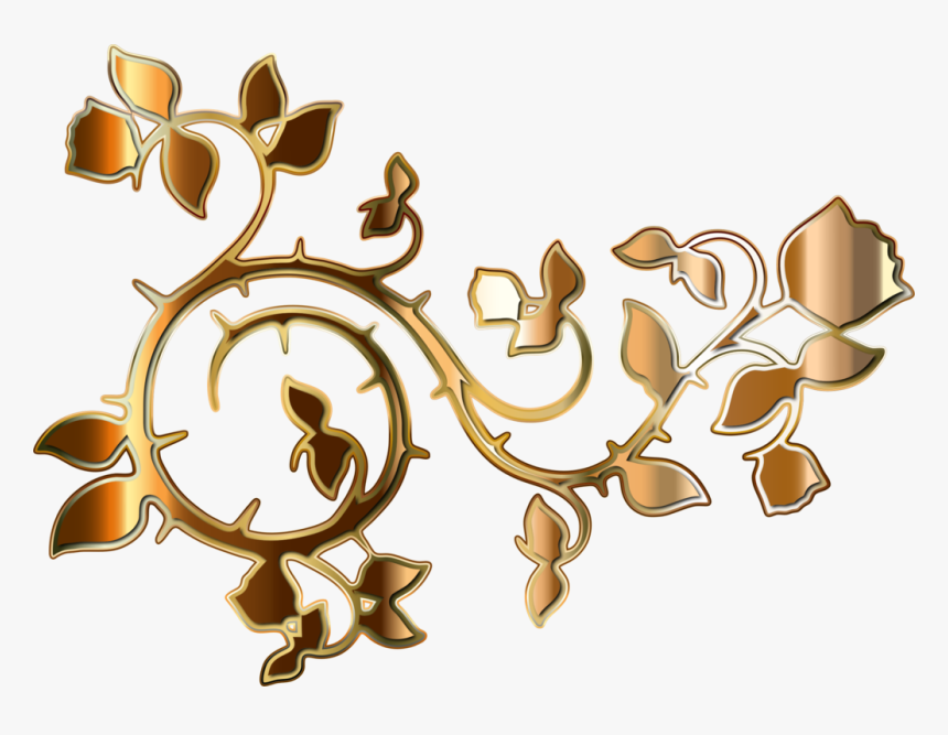 Gold,text,symbol - Gold Vines No Background, HD Png Download, Free Download