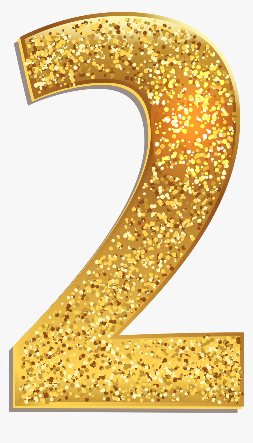 Number Two Gold Shining - Gold Glitter Numbers 1, HD Png Download, Free Download