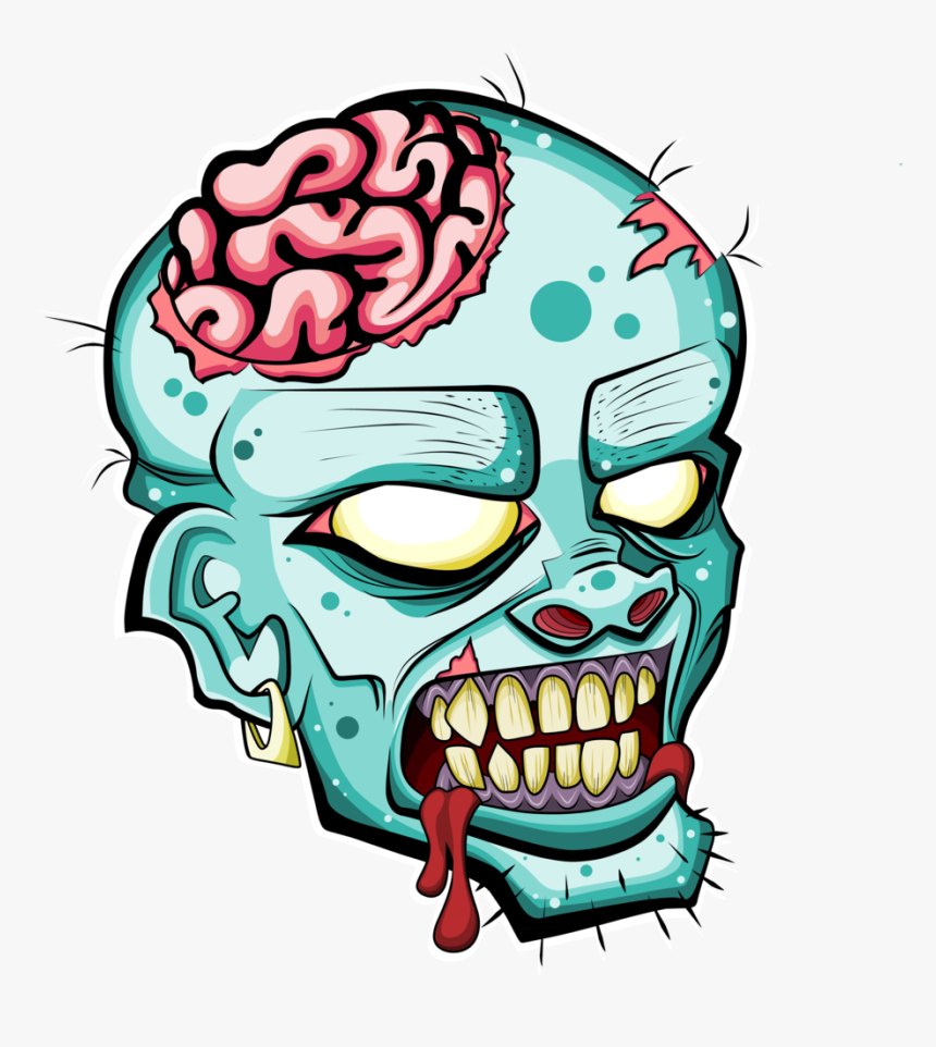 Zombie Head Free Clipart Please Credit By Deadly Voo - Zombie Head Clip Art, HD Png Download, Free Download