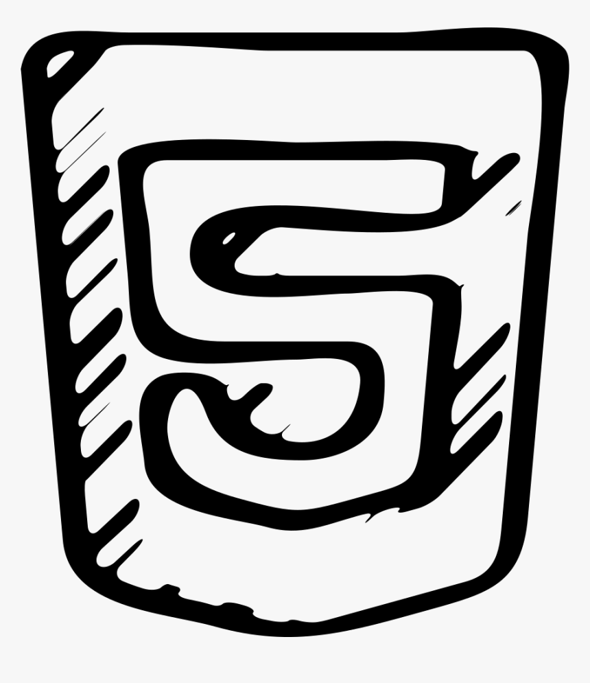 Html 5 Sketched Logo Outline - Html Logo Sketch, HD Png Download, Free Download