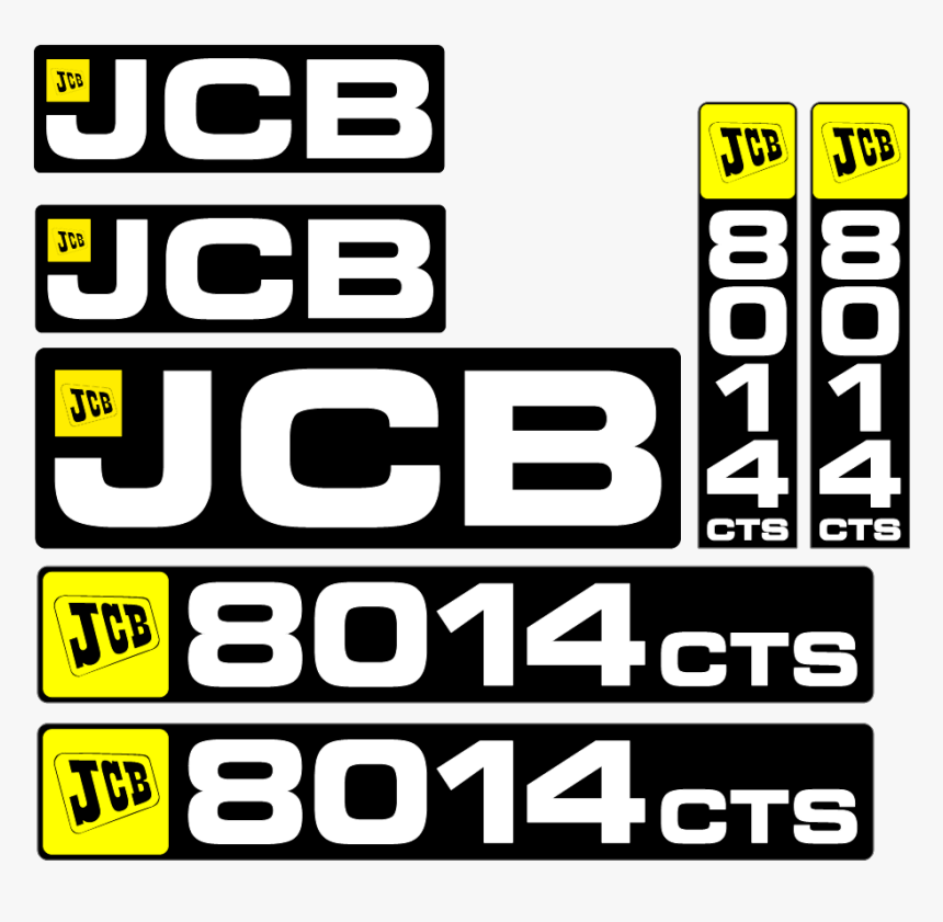 Jcb Decal Set All Things Equipment Png Komatsu Logo - Jcb 8014 Decal, Transparent Png, Free Download