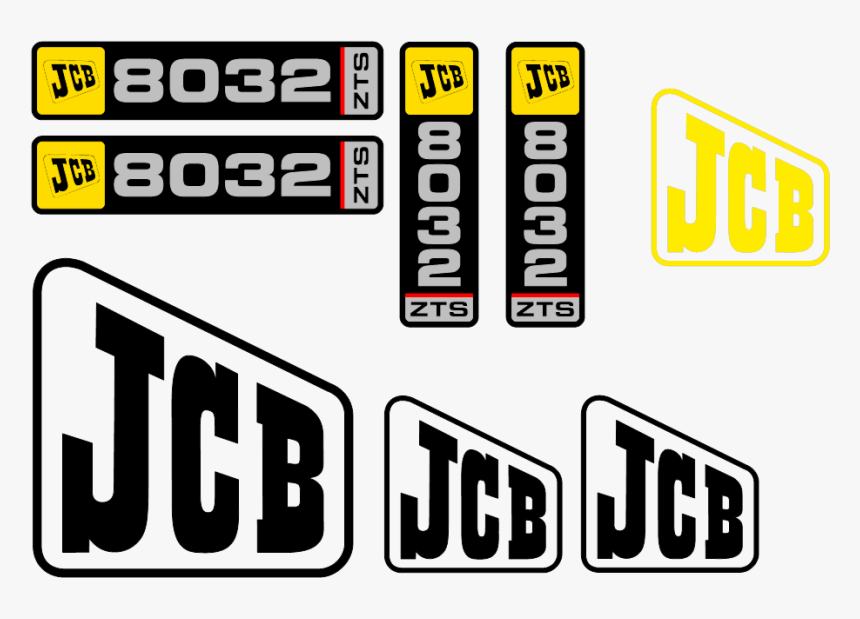Jcb 8032 Zts Decal Set - Jcb 536 60 Decals, HD Png Download, Free Download