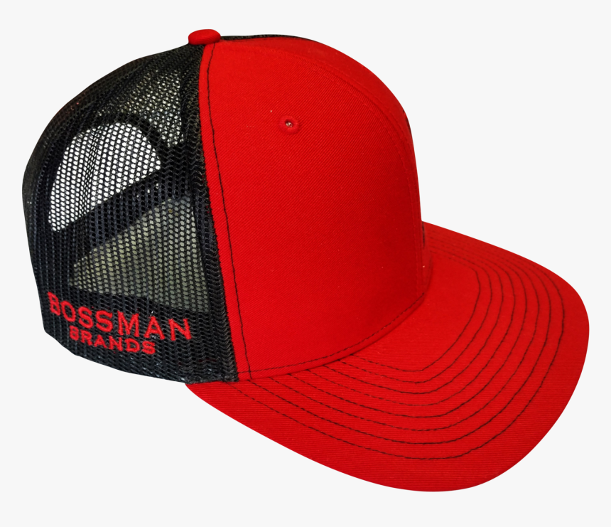 Bossman Red & Black Mesh Hat - Baseball Cap, HD Png Download, Free Download