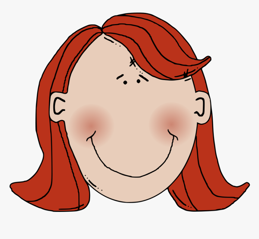 Womans Face With Red Hair Png - Red Hair Clip Art, Transparent Png, Free Download