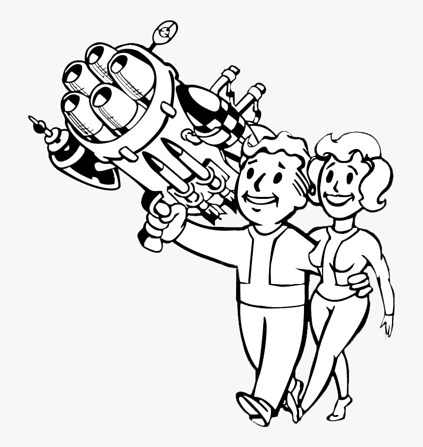 Hd Wallpapers Fallout 4 Coloring Sheets Wallpaper Desktop - Fallout Vault Boy Drawing, HD Png Download, Free Download