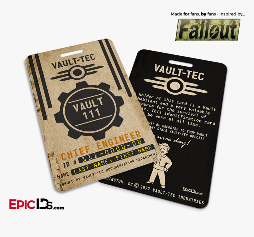 Chief Engineer "fallout - Vault Tec Key Card, HD Png Download, Free Download