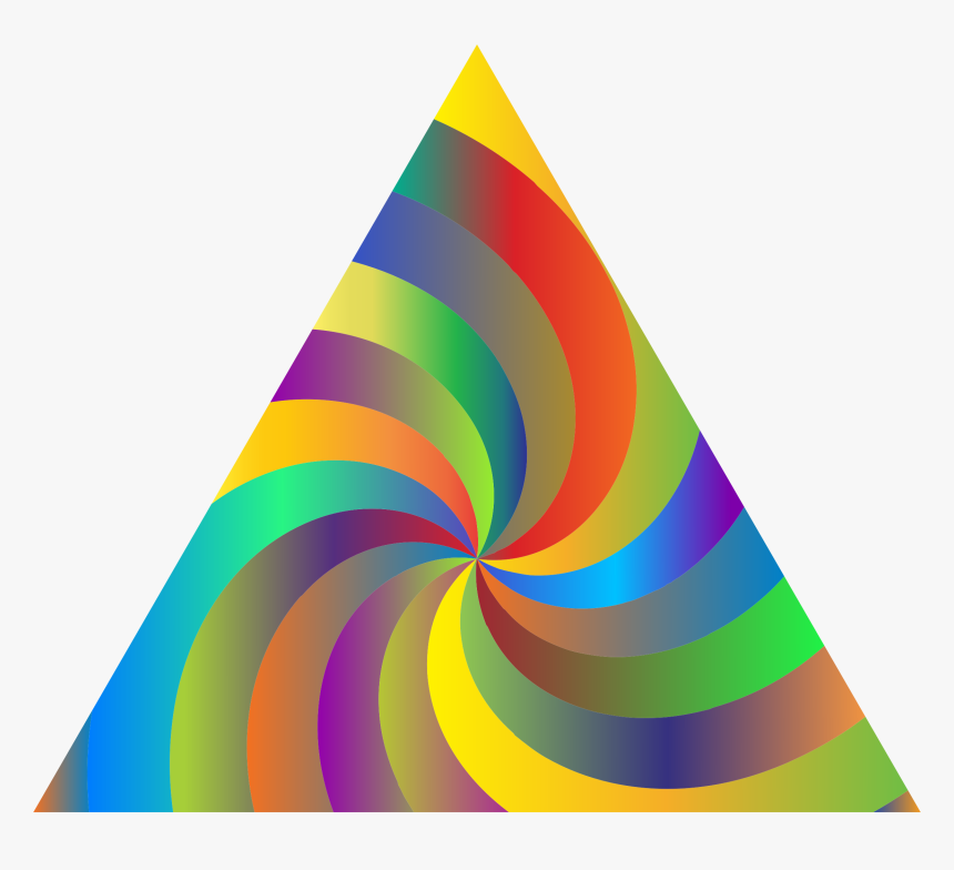 Prismatic Swirly Triangle Clip Arts - Triangle With Design Clipart, HD Png Download, Free Download