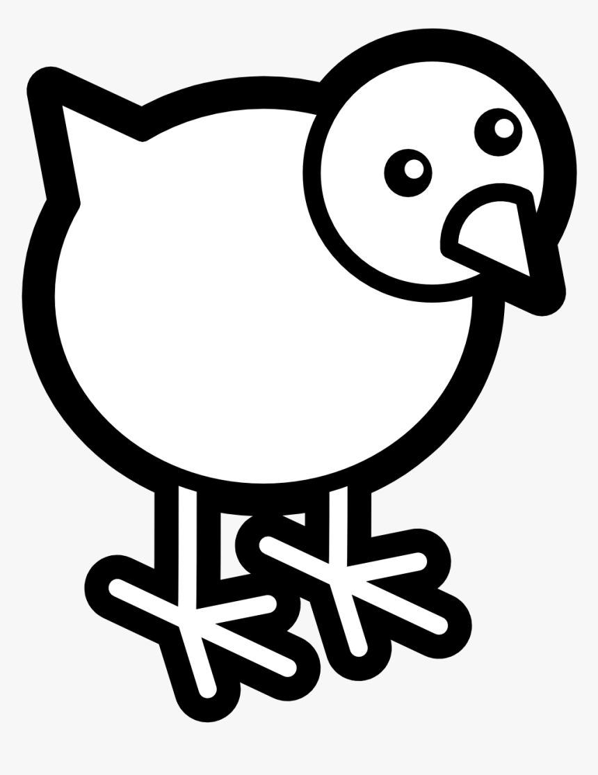 Dove - Clipart - Black - And - White - Pollitos Para Dibujar Facil, HD Png Download, Free Download
