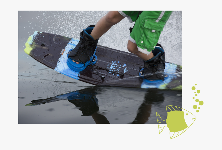 Kids Charger Wake Board With A Green Fish Drawing In - Kickflip, HD Png Download, Free Download