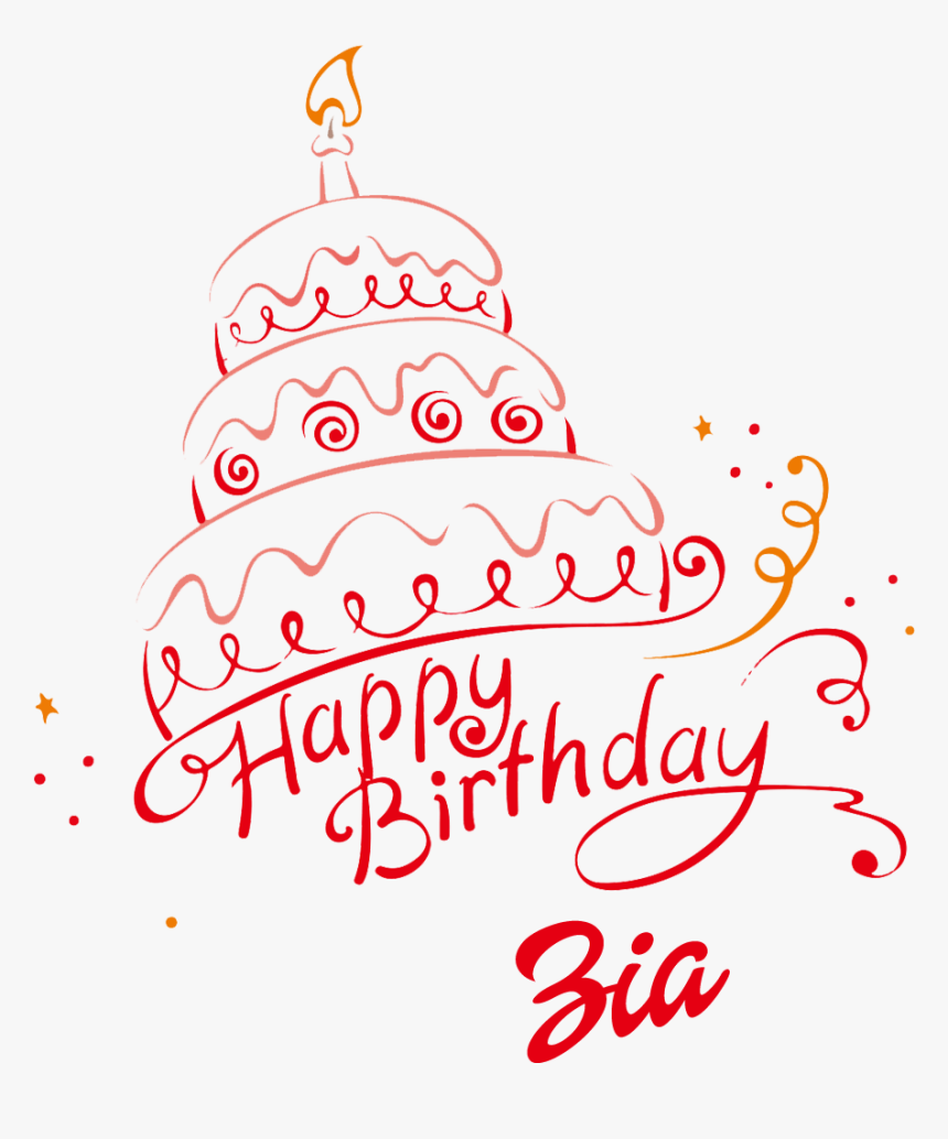 Zia Happy Birthday Vector Cake Name Png - Calligraphy, Transparent Png, Free Download