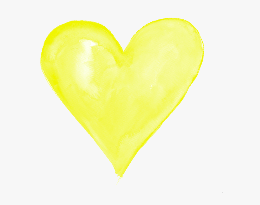 Yellow Heart Transparent Png - Watercolor Yellow Heart Png, Png Download, Free Download