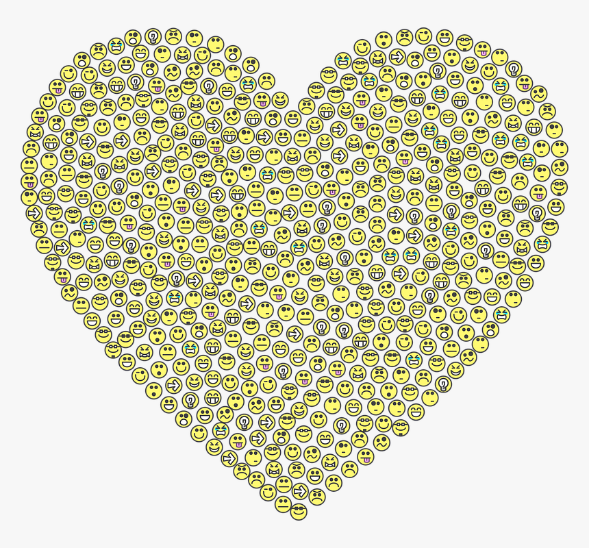 Emoticons, Emoji, Smileys, Icons, Yellow, Heart - Inima Facuta Din Emoji, HD Png Download, Free Download