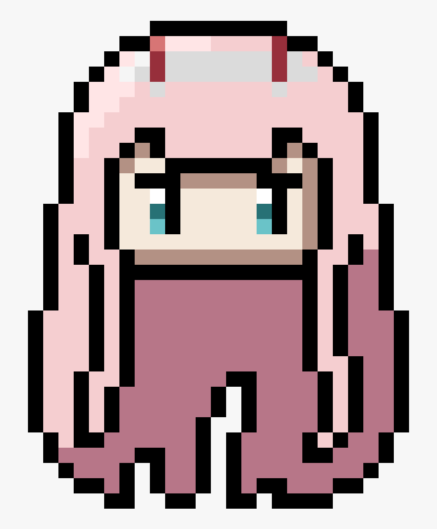 Fan Art[fanart] My Attempt At Zero Two Pixel Art - 8 Bit Ghost Png, Transparent Png, Free Download