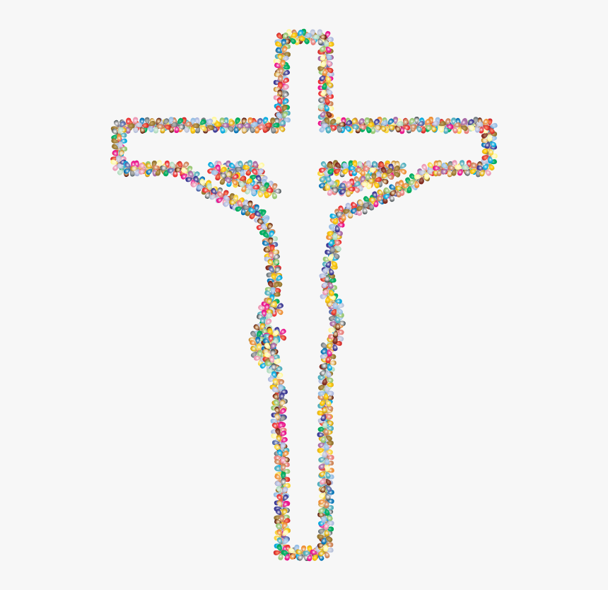 Prismatic Floral Crucifix Outline - Png Outline Of Cross, Transparent Png, Free Download