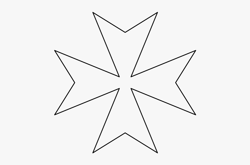 Maltese Cross Outline - Line Art, HD Png Download, Free Download