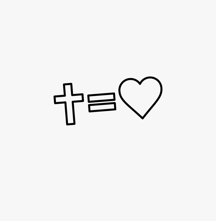 Cross Equals Love Outline Hd Png Download Kindpng