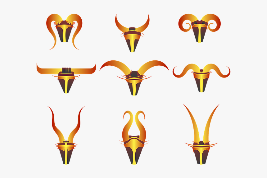 Horns, Decorative, Stylised, Wall Mount - Stylised Hornes, HD Png Download, Free Download