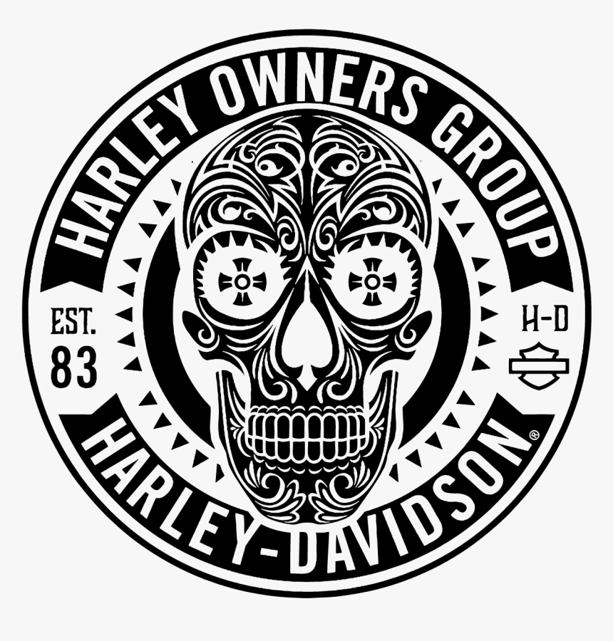 Harley Davidson Owners Group Skull Logo Vector Patch - Harley Davidson Skull Logo Png, Transparent Png, Free Download