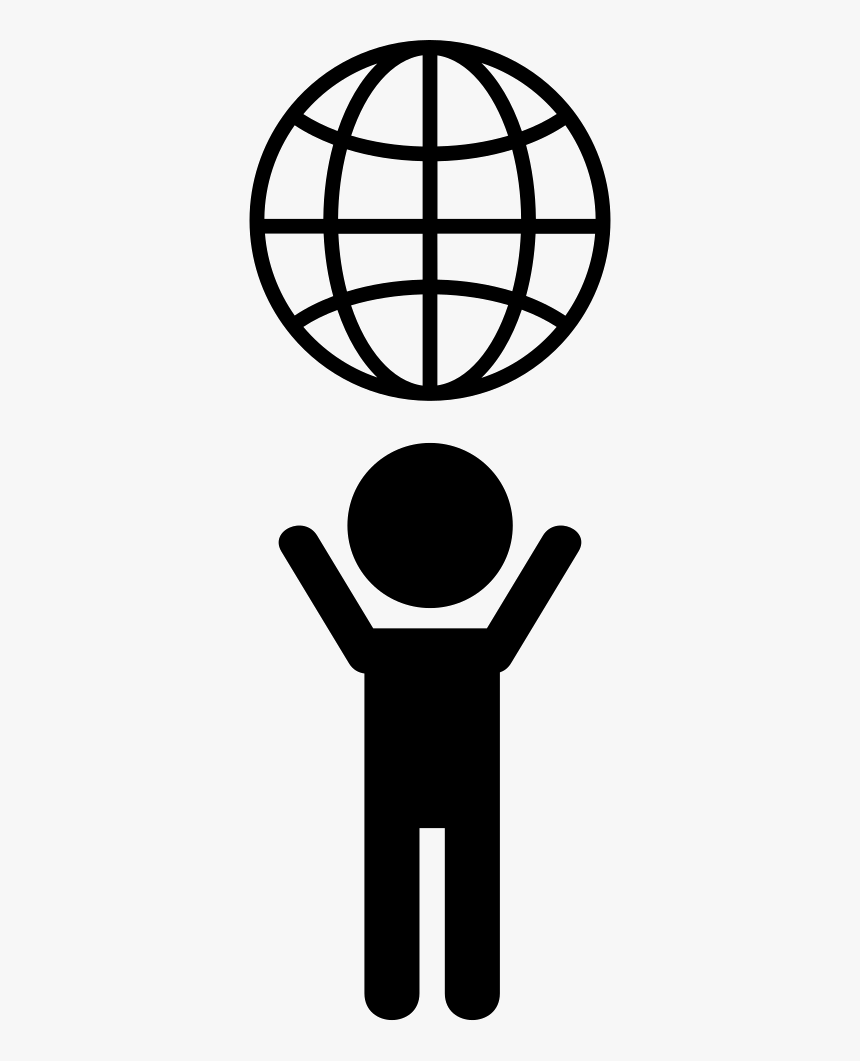 Earth Grid Over A Boy Silhouette - Globe Symbol, HD Png Download, Free Download