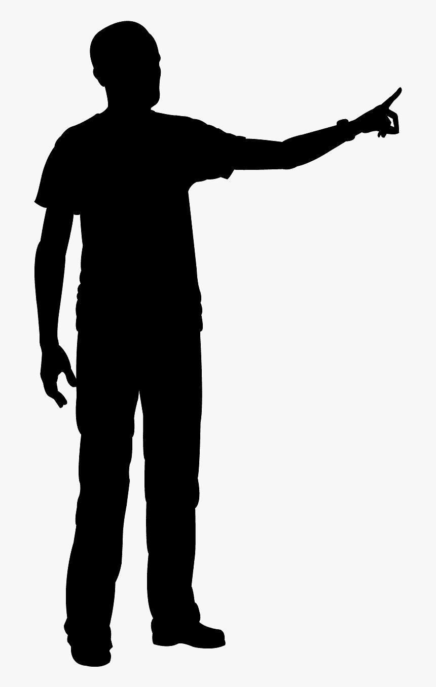 Person Pointing Silhouette Png, Transparent Png, Free Download