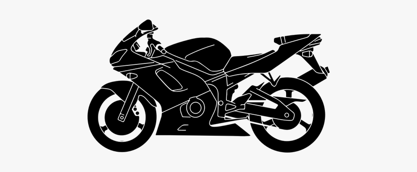 Motorcycle Silhouette Vector Drawing - Motorcycle Clipart Png, Transparent Png, Free Download