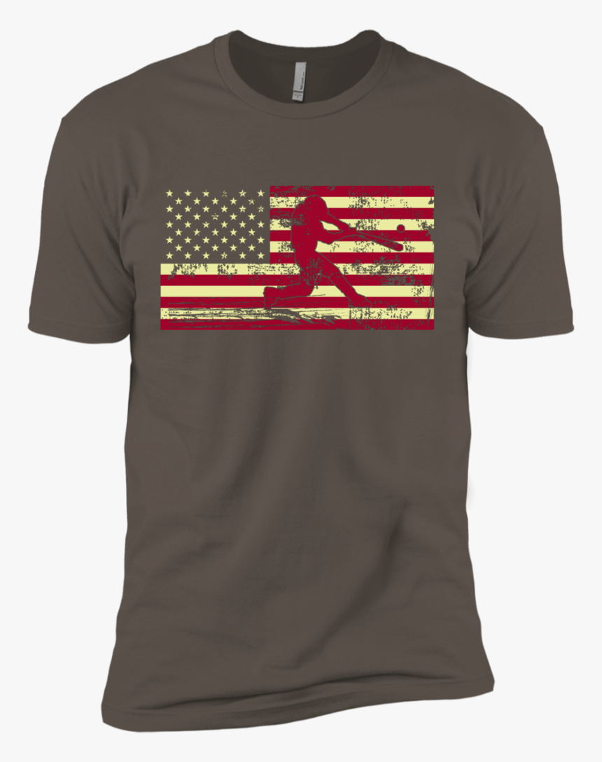 Male Baseball Player Silhouette On The American Flag - T-shirt, HD Png Download, Free Download