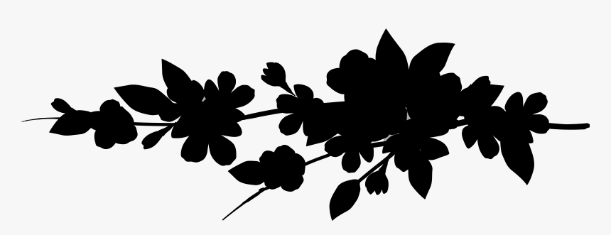 Font Silhouette Line Leaf Flower - Silhouette, HD Png Download, Free Download