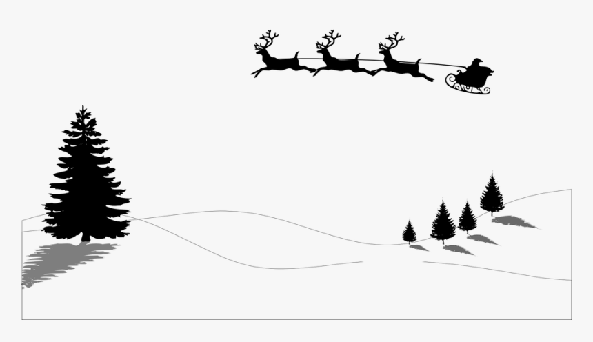 Christmas, Santa Claus, Santa, Sleigh - Merry Christmas Sleigh Stencil, HD Png Download, Free Download