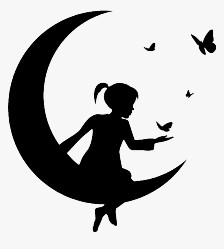 #freetoedit #silhouette #art #night #sky #moon #disney - Night Sky Clipart Black And White, HD Png Download, Free Download