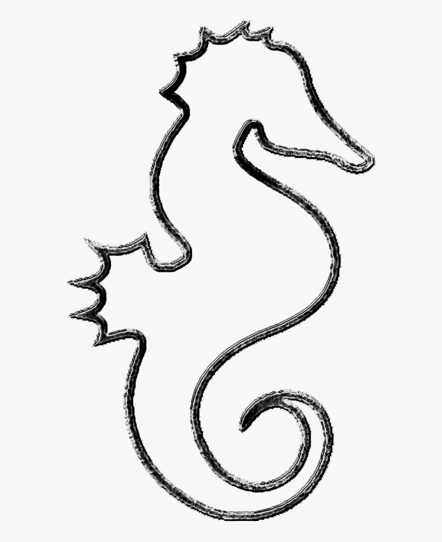 Seahorse Clipart Disney - Black And White Seahorse, HD Png Download, Free Download