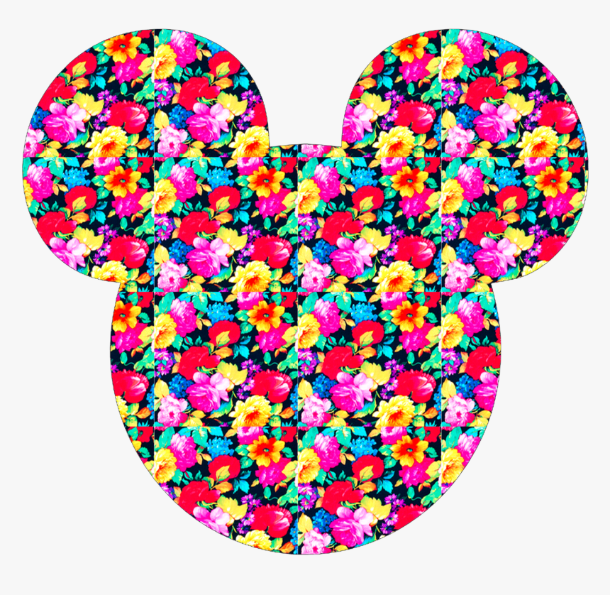 Floral Pattern Minnie,mickey,silhouette Dad Hat - Heart, HD Png Download, Free Download
