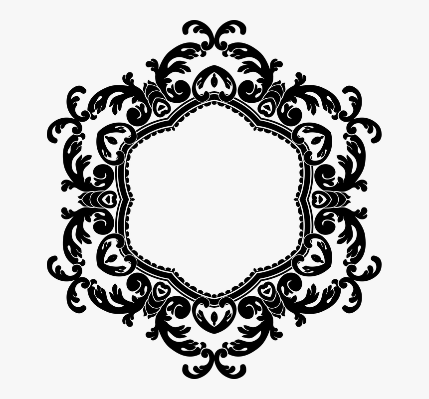 Flower Design Border Black And White 2, Buy Clip Art - Wedding Monogram Frame Png, Transparent Png, Free Download