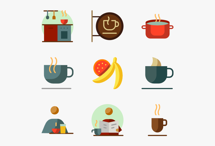 Icons Free Vector Coffee - Breakfast Icon Vector Png, Transparent Png, Free Download