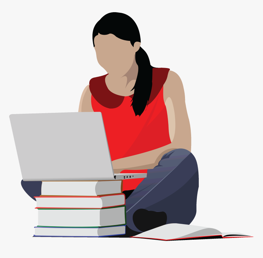 Studying Girl Clip Art - College Student Clipart, HD Png Download, Free Download