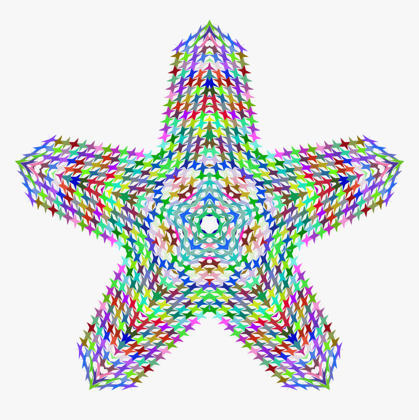 Prismatic Perforated Star No Background Clip Arts - Illustration, HD Png Download, Free Download